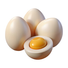 3d eggs isolated on transparent background