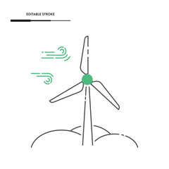 Wind Turbine Icon Vector Design.