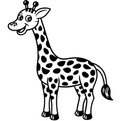 Fototapeta premium Cartoon giraffe with spots isolated on white background