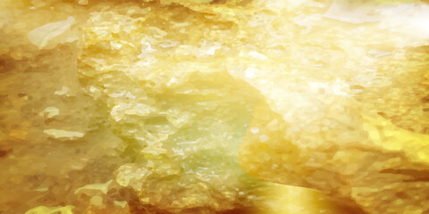 Close-up texture of natural gold silk. Light Golden fabric smooth texture surface background. Smooth elegant gold silk in Sepia toned. Texture, modern