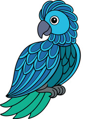vector illustration of a cartoon parrot