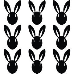 Rabbit Head Silhouettes Pattern