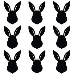 Rabbit Head Silhouettes Pattern