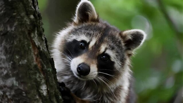 Mapache en un &aacute;rbol