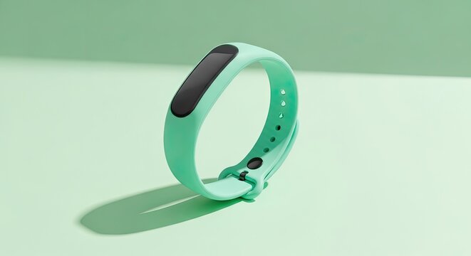  Mint Green Wristband Product Mockup on Light Green Background
