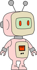 Naklejka premium Vector funny cartoon robot