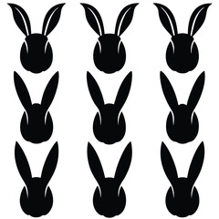Rabbit Head Silhouettes Pattern