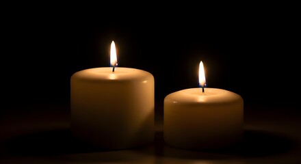 Candle, Candles, Light, Two Burning Candles in the Dark