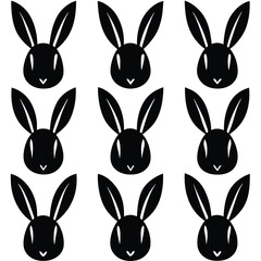 Rabbit Head Silhouettes Pattern