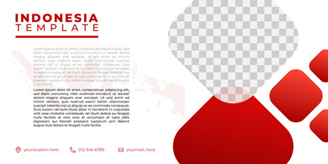 indonesian design template, red and white banner design