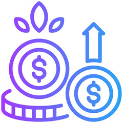 Money grow icon for business opportunities, business, website, application, printing, document, poster design, etc