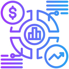 Obraz premium Market penetration icon for business opportunities, business, website, application, printing, document, poster design, etc