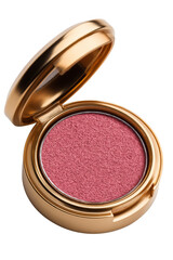 A compact makeup case with shimmering eyeshadow in a rich, glittery shade and a reflective golden exterior.