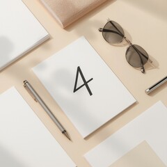 glasses and pen on the document
