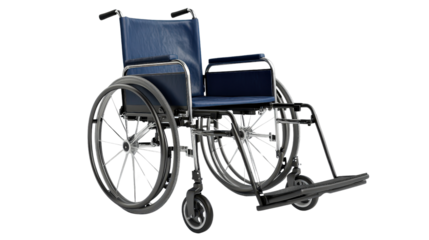 Wheelchair, folded and portable, Transparent background, PNG file