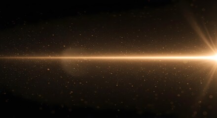 Obraz premium Golden light, Light rays, Light beam, Golden Light Rays and Dust Particles on Black Background
