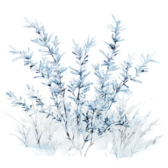 watercolor of Frosty Morning Frost Tips, vector, isolated on a white background.