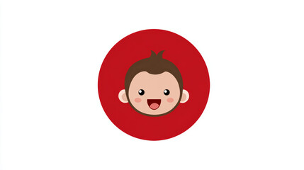 Baby avatar with one tooth smiling inside a circular design, perfect for playful child-themed graphics