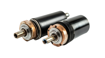 Small DC motors and stepper motors, Transparent background, PNG file