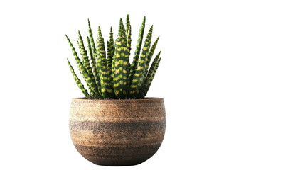 Small indoor plant in decorative pot Transparent background, PNG file