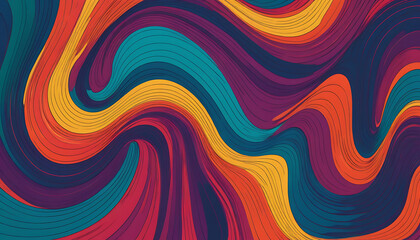 Fototapeta premium Abstract flowing lines in vibrant colors creating a dynamic and swirling pattern with a modern feel
