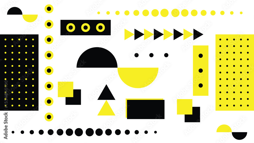 Poster Geometry Topic Background in Yellow and Black Abstract Modern. Graphic design elements and resources vector art