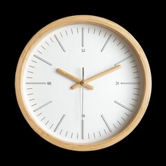 Minimalist Wall Clock with Wooden Frame and Simple Design
