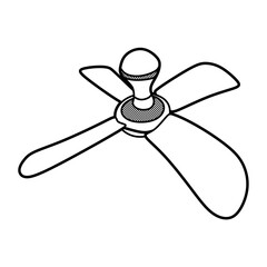 hanging fan top view black and white vector