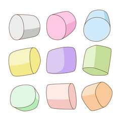 Marshmallow vector illustration, isolated white background.