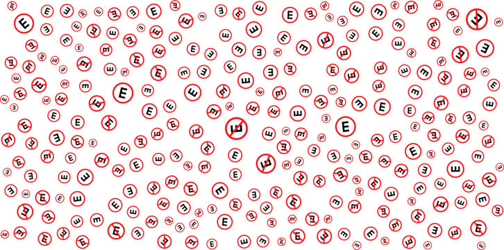 Abstract Pattern of Red Prohibition Signs with Letter E.