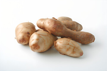 taro root isolated on white background