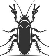 Black cockroach insect vector silhouette illustration