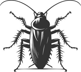 Black cockroach insect vector silhouette illustration