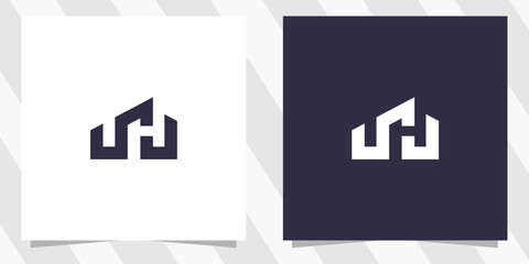 letter wh hw logo design