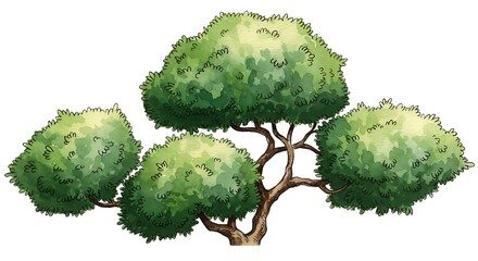 Stylized trees illustration