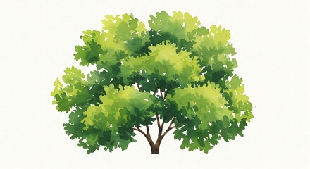 Stylized watercolor tree illustration