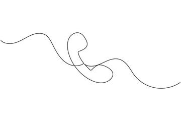 Phone call icon continuous one line drawing minimalist style on white background vector art