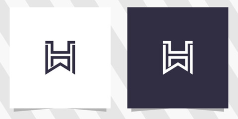 letter wh hw logo design