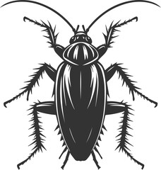 Black cockroach insect vector silhouette illustration