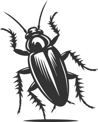 Black cockroach insect vector silhouette illustration