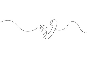 Phone call icon continuous one line drawing minimalist style on white background vector art
