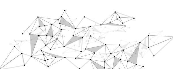 Abstract technology futuristic polygonal network structure mesh background. Geometric connected dots and lines communication network background.