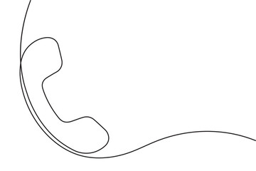 Phone call icon continuous one line drawing minimalist style on white background vector art