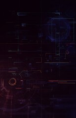 Futuristic abstract interface with digital elements