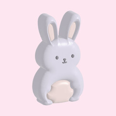 Adorable Pastel 3D Rabbit Character
