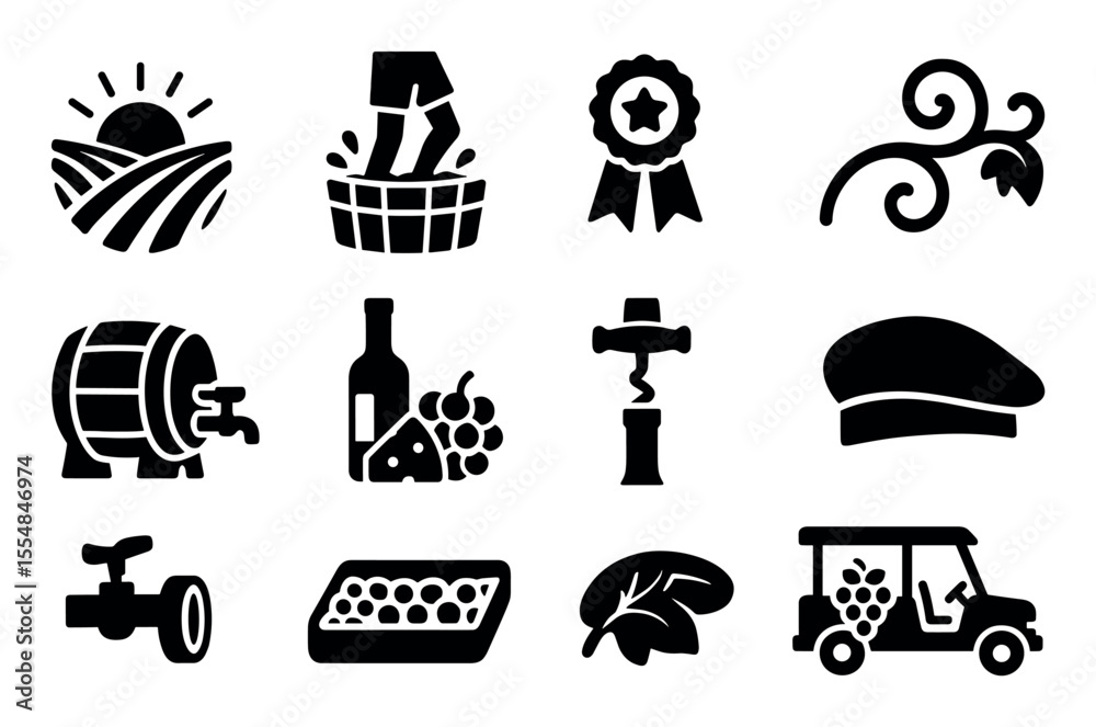 Poster touch gesture solid icon set. interaction, user interface icons solid collection