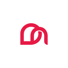 letter dn simple pin location linear logo vector