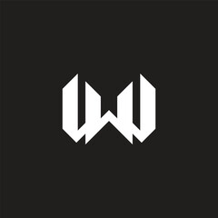 letter ww simple unique unusual geometric logo vector