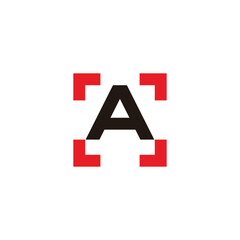 letter a square frame target simple geometric logo vector