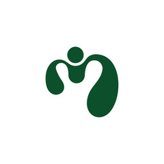 letters m people punch hand simple curves logo vector